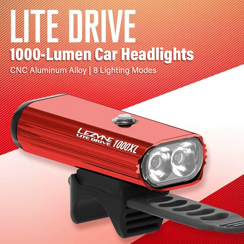 Rechargeable Bicycle Headlight 1000 Lumen - LEZYNE 1000 Lumen Fahrradlicht - Aluminiumlegierung