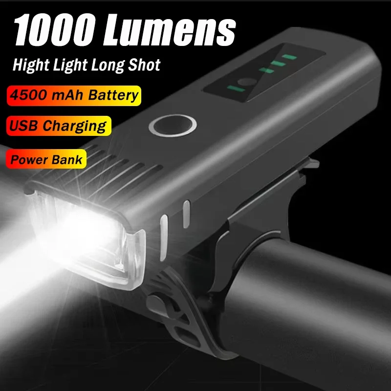 Rechargeable Bicycle Headlight 1000 Lumen - 1000 Lumen Fahrrad-Frontlicht, helle Fahrrad-LED-Taschenlampe, Fahrradlaterne,