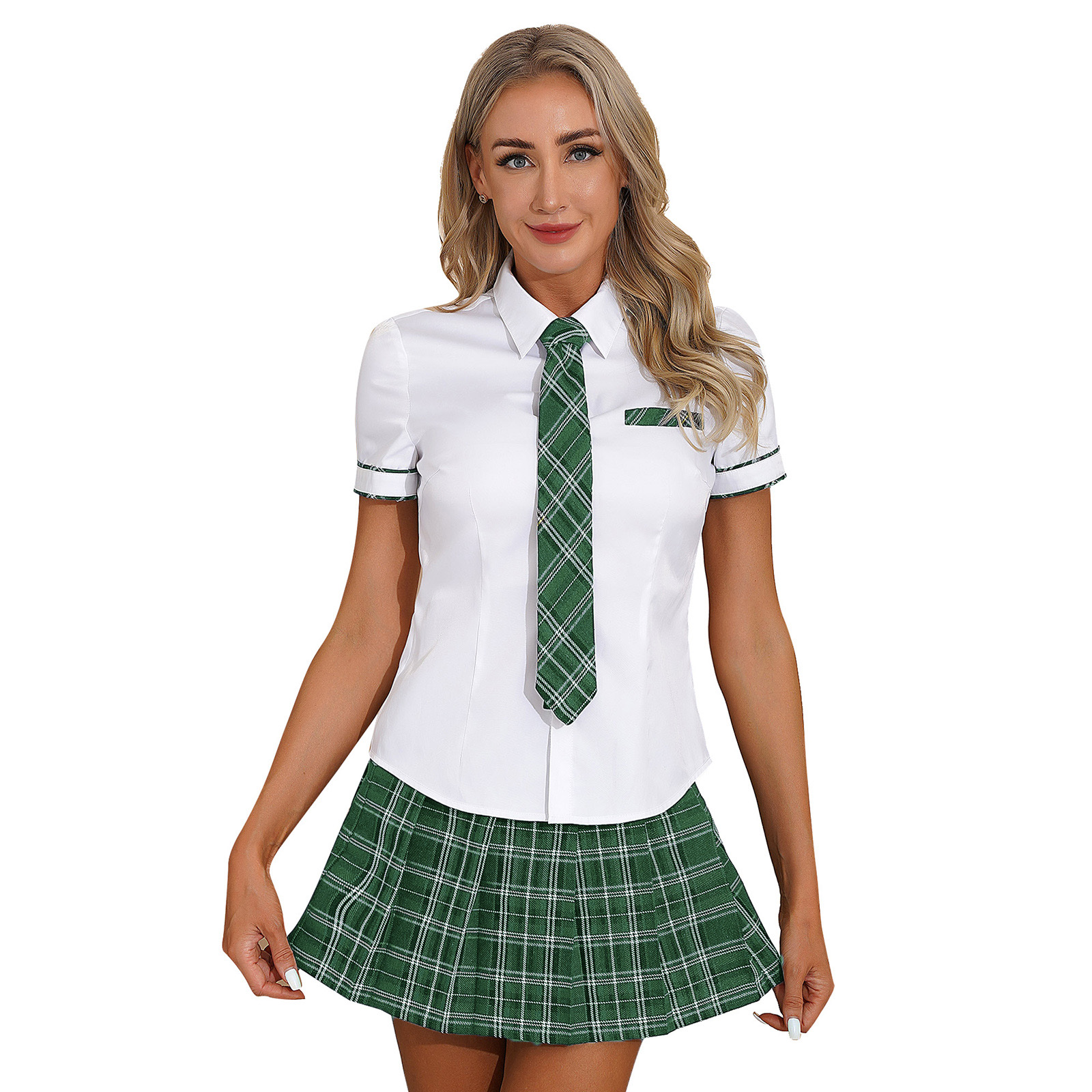 Team Sports - Frauen Dreiteiliges Schulmädchen Cosplay Kostüm Set