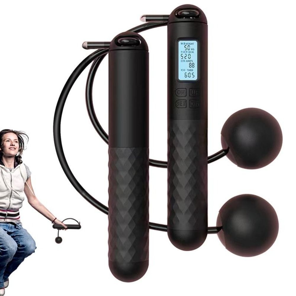 Smart Jump Rope Digital Counter - Tragbares Kabelloses Springseil mit Zähler, Rutschfestes