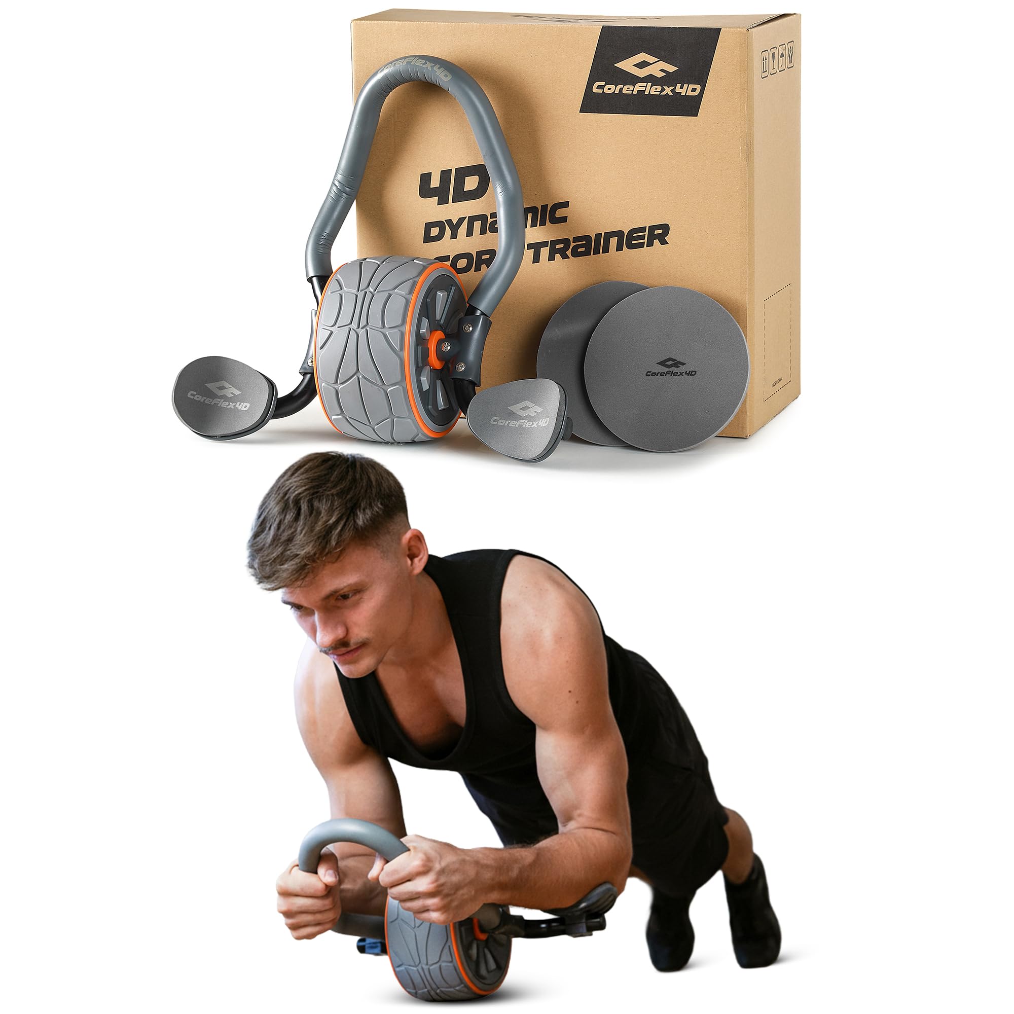 Ab Roller Wheel With Elbow Support - CoreFlex4D Bauchroller mit Ellenbogenstütze, 4D-Multidirektionaler Core-Trainer