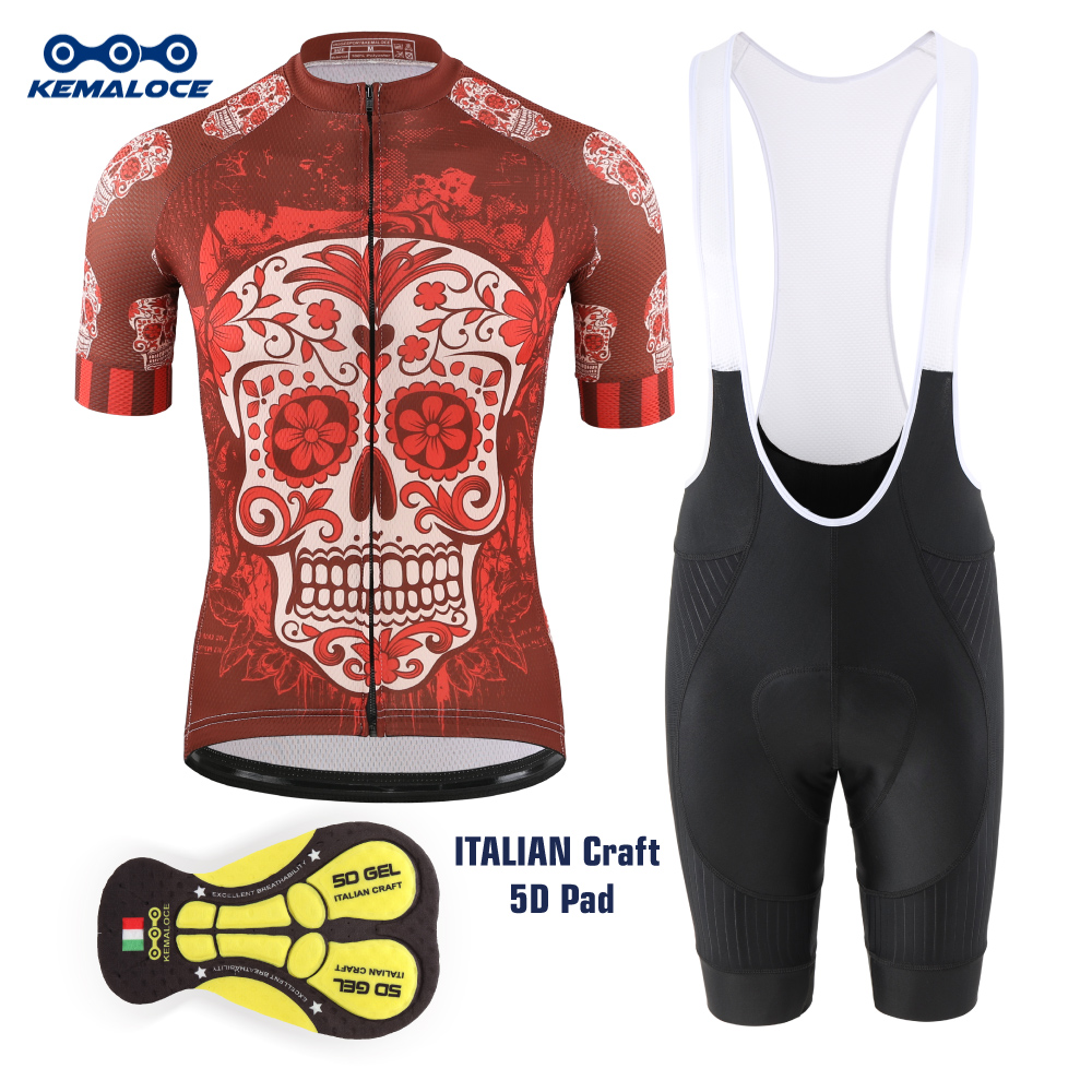 Padded Cycling Shorts 5D Gel - KEMALOCE Rot Radfahren Jersey Männer MTB