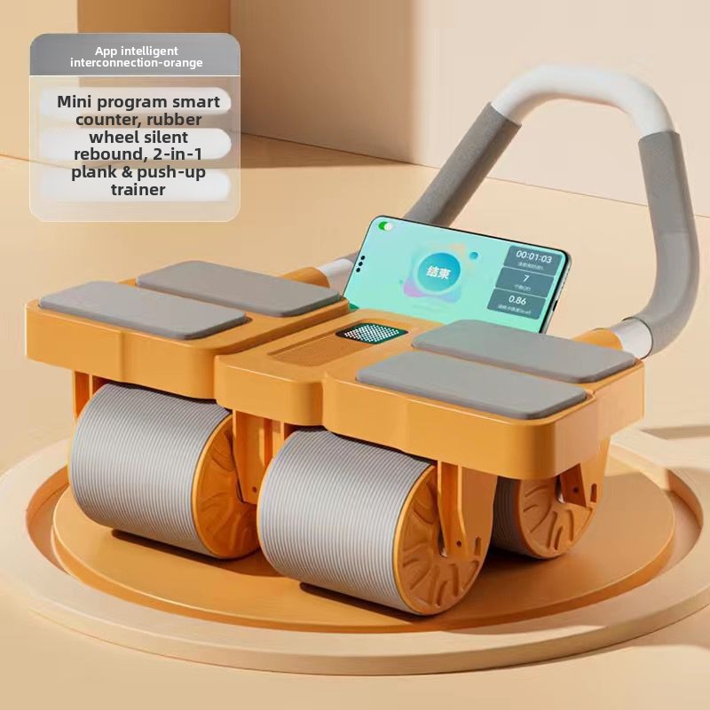 Ab Roller Wheel With Elbow Support - Vierrad-Ellbogenstütze Bauchtrainer Bauchmuskel-Rotationsrad Elastisches Rollbauchtrainer Flachplatten-Stütz-Bauchroller