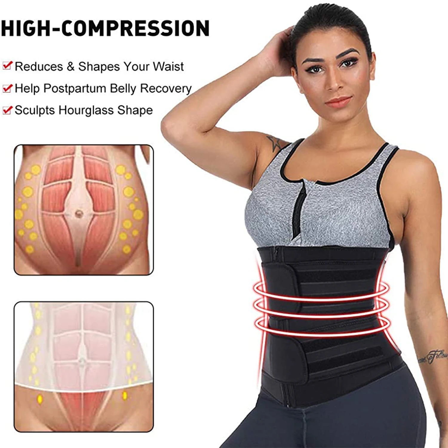 Sweat Waist Trainer Belt Neoprene - Neopren Taillentrainer Workout Trimmer Gürtel Sauna