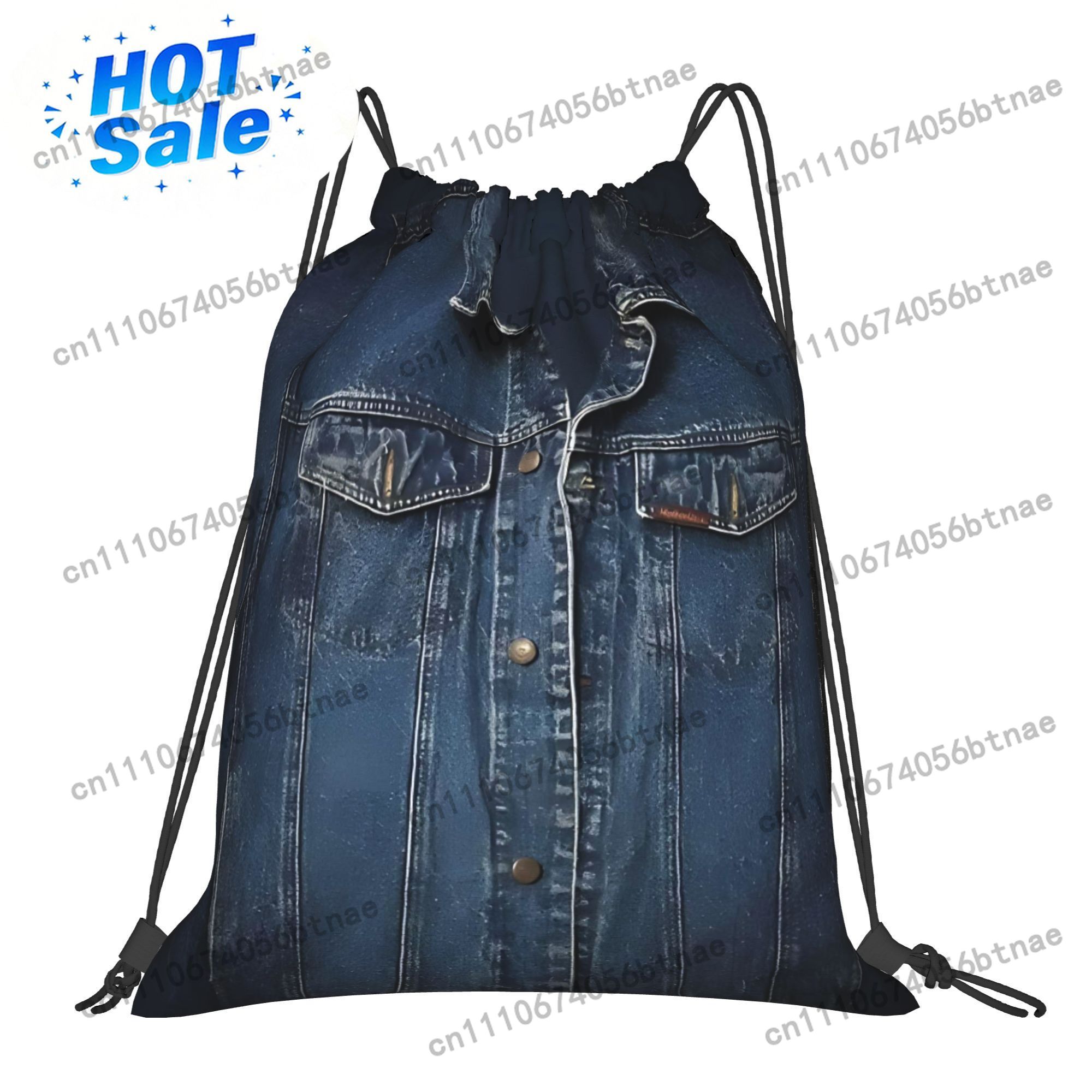 Cycling - Denim Fashion bedruckte Kordelzugtaschen zum Bergsteigen,