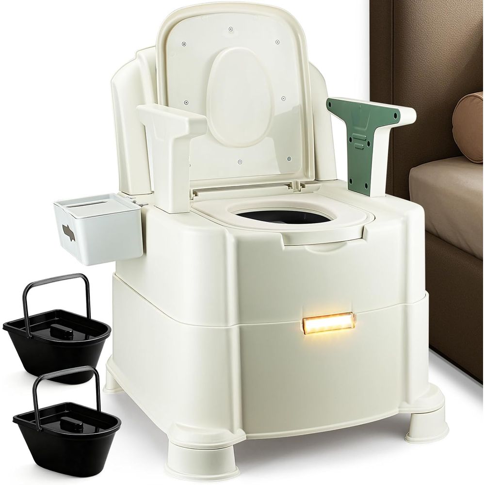 Camping - Nachttisch-Toilettenstuhl, 500 lbs belastbarer und verbesserter