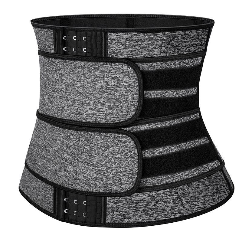 Sweat Waist Trainer Belt Neoprene - Damen Neopren-Schweiß-Taillentrainer mit Doppelgürtel, 3-reihige Haken,