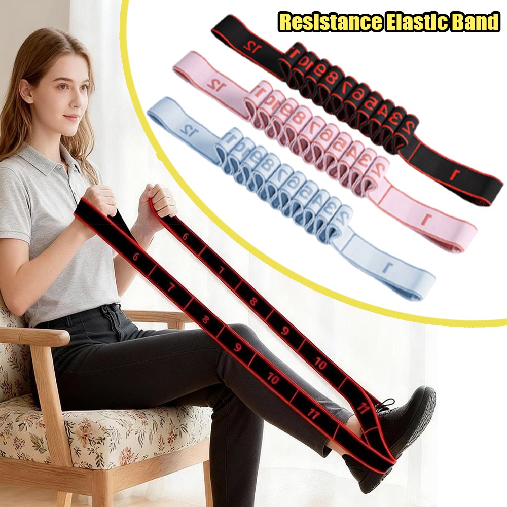 Pilates Bar Kit With Resistance Bands - Yoga-Pilates-Widerstandsbänder, nummerierte, rutschfeste, elastische Trainingsbänder aus