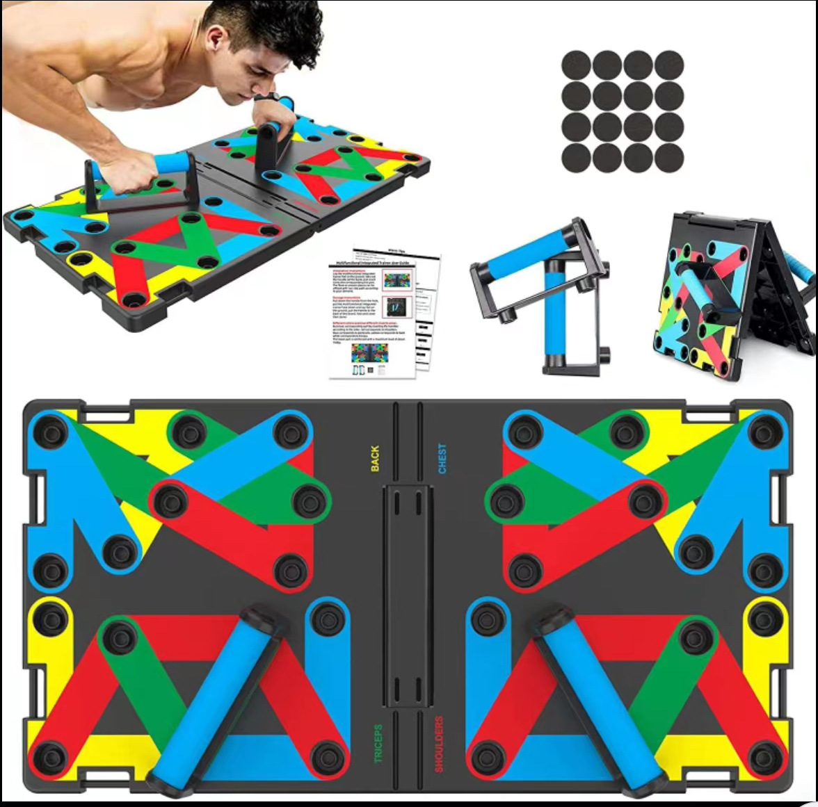 Push Up Board Foldable Multi Function - Multifunktionales, faltbares Push-Up-Board, tragbares Trainingsgerät für