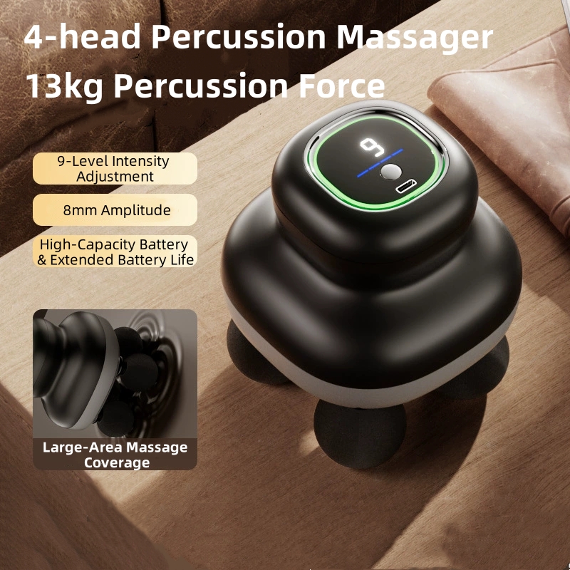 Electric Massage Gun Deep Tissue - 4-Kopf-Handheld-Faszienpistole, professionelles Muskelmassagegerät, elektrisches Tiefengewebe-Körpermassagegerät, tragbar