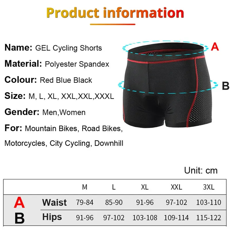 NEWBOLER Herren MTB-Radhose mi – Padded Cycling Shorts 5D Gel Bewertung und Preis