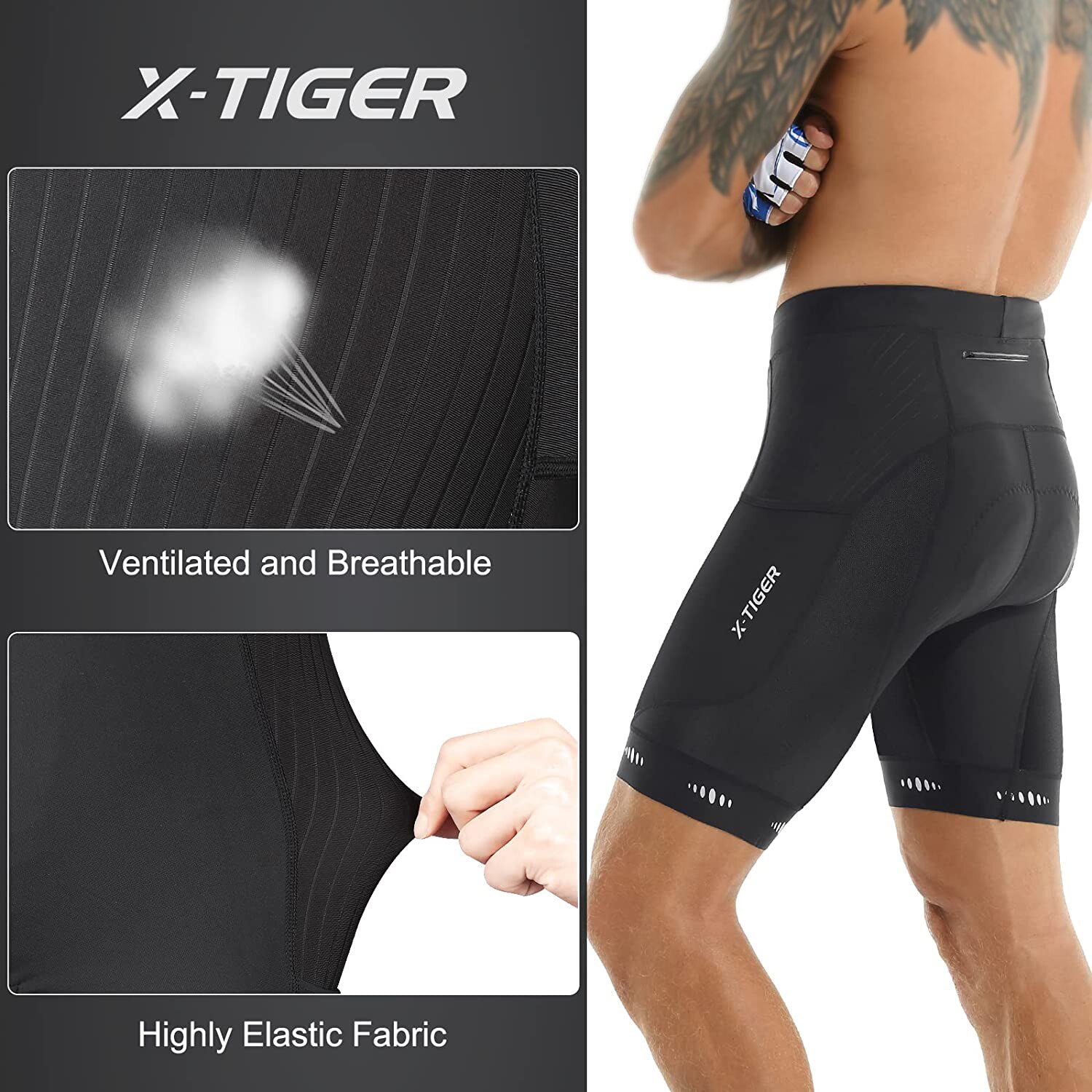 X-TIGER Herren-Radhose mit Ges – Padded Cycling Shorts 5D Gel Bewertung und Preis