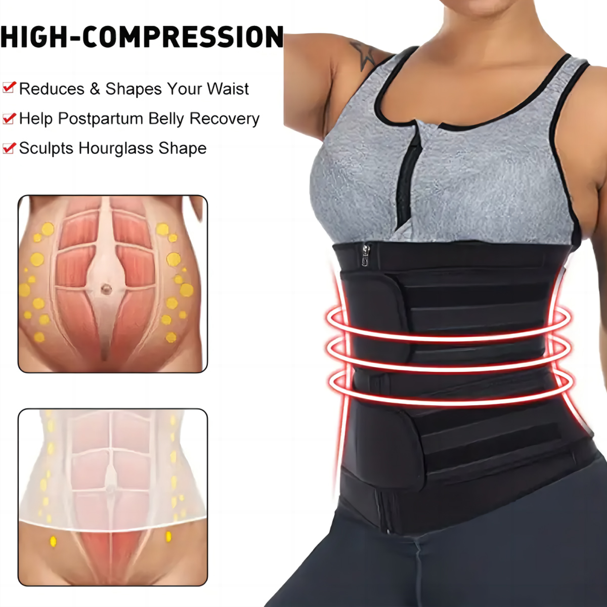 Damen-Taillentrainer-Gürtel mi – Sweat Waist Trainer Belt Neoprene Bewertung und Preis