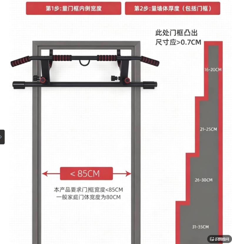 Türkanten-Klimmzugstange ohne  – Door Pull Up Bar No Screw Bewertung und Preis